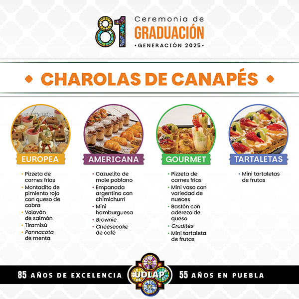 Charolas de canapés - Graduación 81 UDLAP